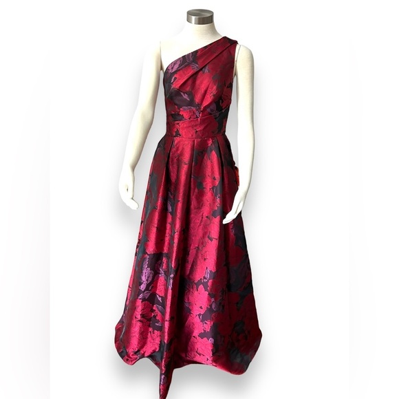 CARMEN MARC VALVO INFUSION One-Shoulder Brocade Ball Gown size 2 - Picture 10 of 12